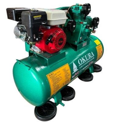 ปั๊มลมพร้อมเครื่องยนต์ OKURA รุ่น AT-65-150L-EN