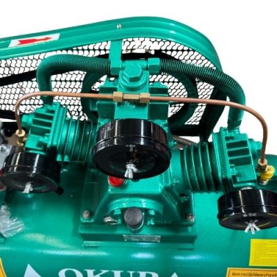 ปั๊มลมพร้อมเครื่องยนต์ OKURA รุ่น AT-65-150L-EN
