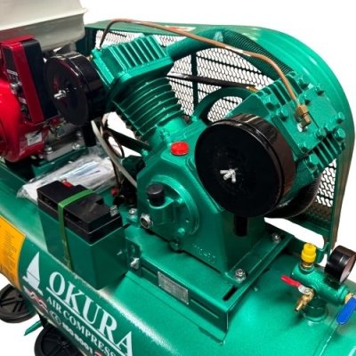 ปั๊มลมพร้อมเครื่องยนต์ OKURA รุ่น AT-80-250L-EN