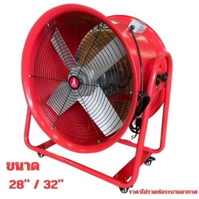 เฉพาะพัดลมระบายอากาศ OKURA รุ่น 4 ล้อ สีแดง