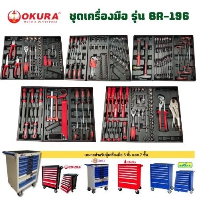 ตู้เครื่องมือ 7 ชั้น HOBAYASHI รุ่น HB-7TC  พร้อมชุดเครื่องมือ 196 ชิ้น