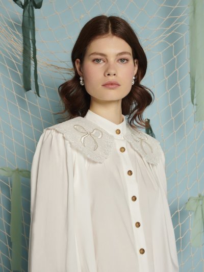 Marine Bow Blouse