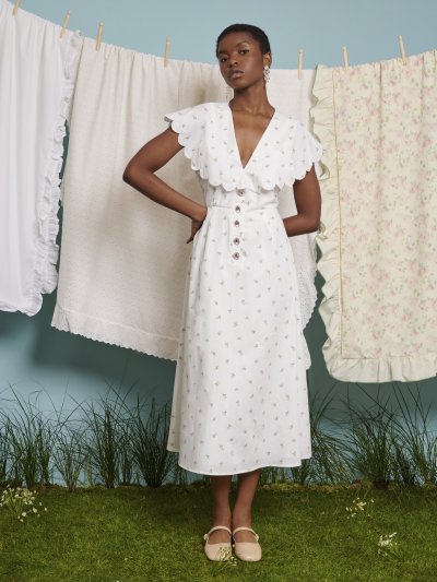 Chamomile Ditsy Scallop Dress