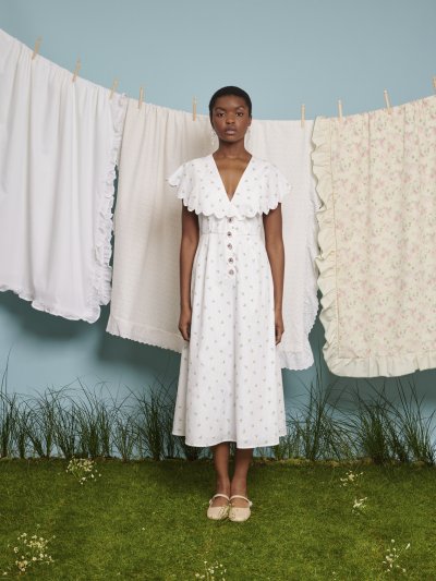 Chamomile Ditsy Scallop Dress