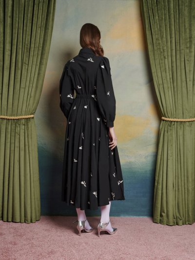 Odette Embroidered Midi Dress