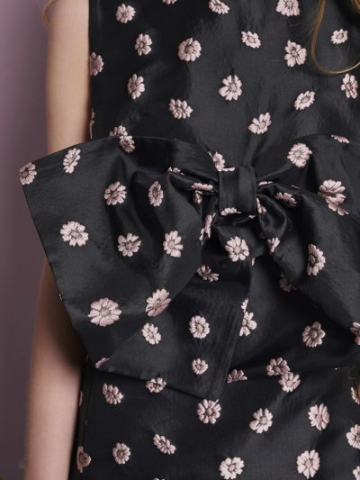 Rose Bells Jacquard Bow Dress