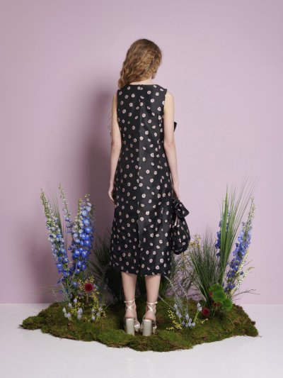 Rose Bells Jacquard Bow Dress