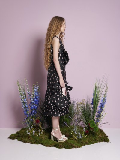 Rose Bells Jacquard Bow Dress