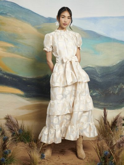 Lasso Jacquard Midi Dress