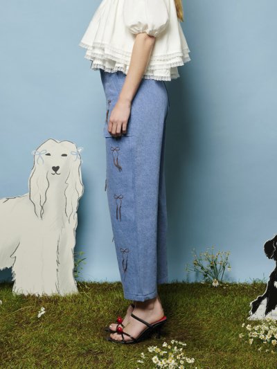 Honeycomb Denim Trousers