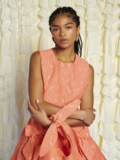 DREAM Tangerine Jacquard Mini Dress