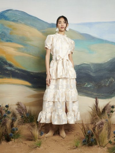 Lasso Jacquard Midi Dress