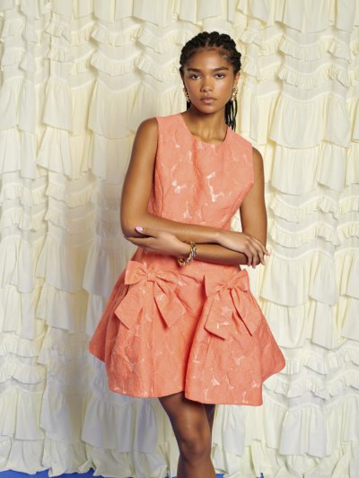 DREAM Tangerine Jacquard Mini Dress