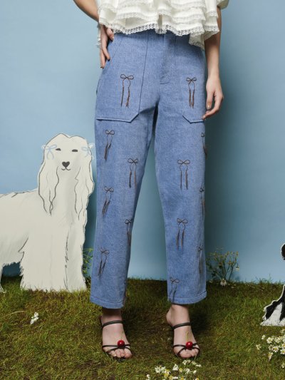 Honeycomb Denim Trousers