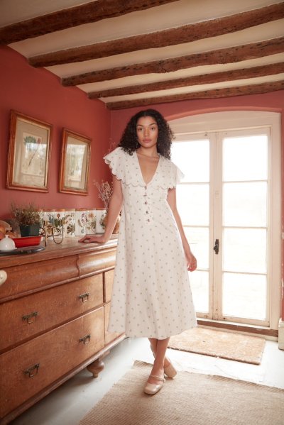 Chamomile Ditsy Scallop Dress