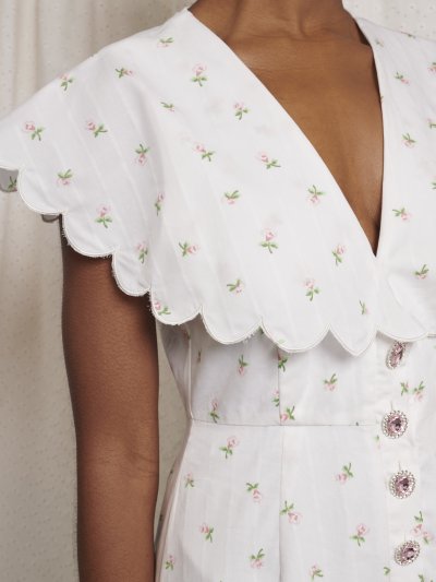 Chamomile Ditsy Scallop Dress