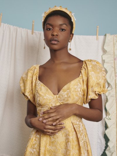 Lemonade Jacquard Midi Dress
