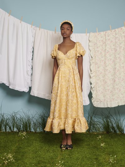 Lemonade Jacquard Midi Dress
