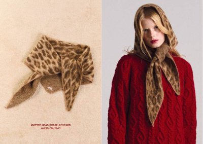 Knitted Triangle Scarf - Leopard