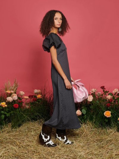 Paddock Polka Midi Dress