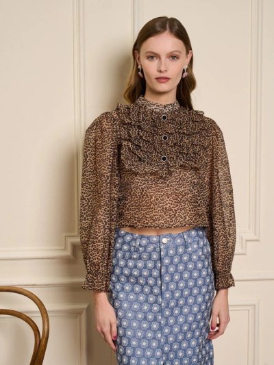Lisette Organza Ruffle Blouse