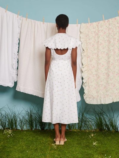 Chamomile Ditsy Scallop Dress