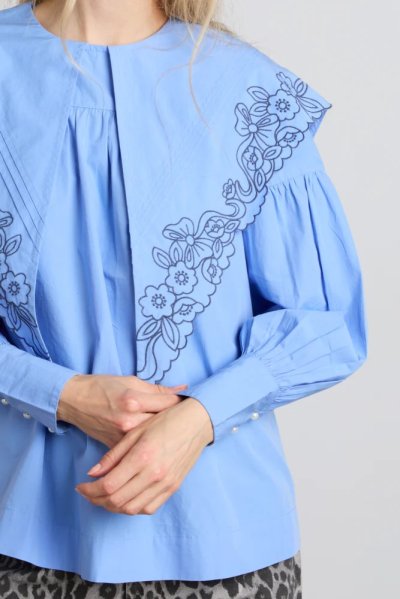 Candy Embroidered Collar Blouse Candy Embroidered Collar Blouse