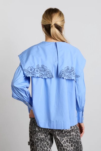 Candy Embroidered Collar Blouse