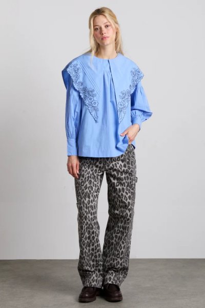 Candy Embroidered Collar Blouse Candy Embroidered Collar Blouse