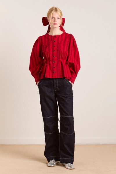 Charlize blouse - red stripe