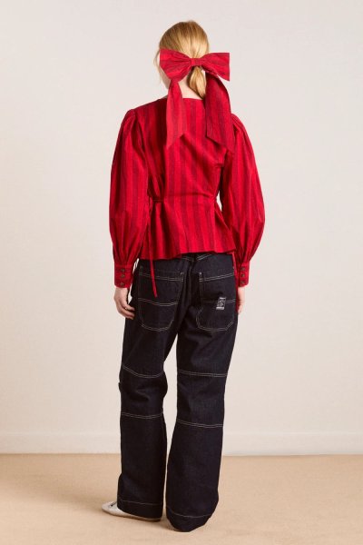 Charlize blouse - red stripe