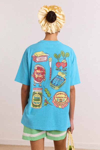 Snack Plate Graphic Tee - Blue