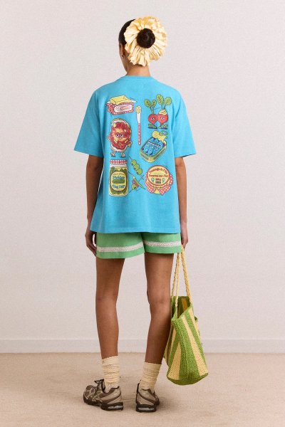 Snack Plate Graphic Tee - Blue