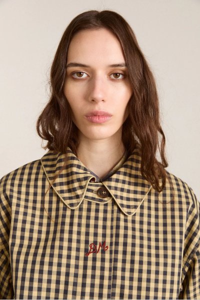 Myrtle Trench Coat - Navy Gingham