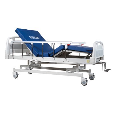 เตียงพยาบาล ระบบมือหมุน 3 ไกร์ธรรมดา รุ่น PRO เบาะ PU