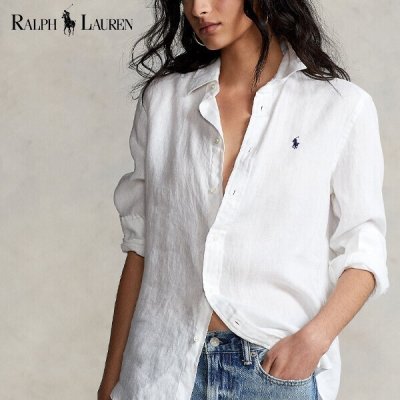 Polo Ralph Lauren Relaxed Fit เสื้อเชิ้ตผ้าลินินผู้หญิง