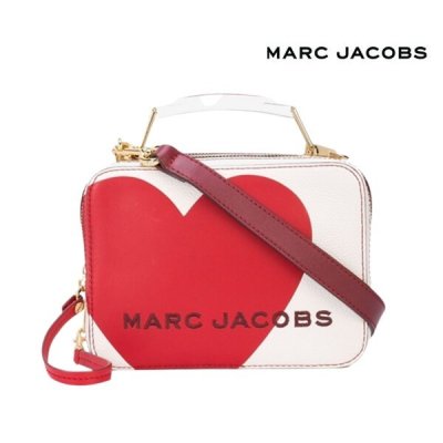 MARC JACOBS VDAY กระเป๋าหนัง crossbody สีขาวแดง M0015849
