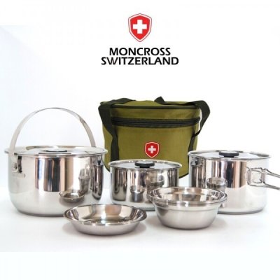 Moncros  Switzerland หม้อสแตนเลส 16 ชิ้น MC-KH7 ตั้งแคมป์