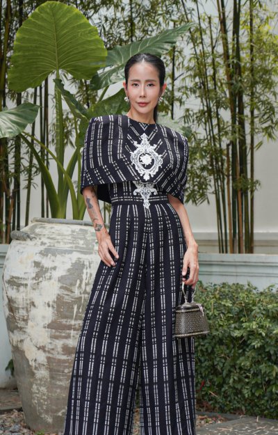 Sam Kasat Handwoven Jumpsuit & Cape