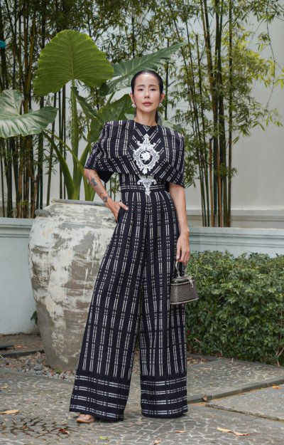 Sam Kasat Handwoven Jumpsuit & Cape