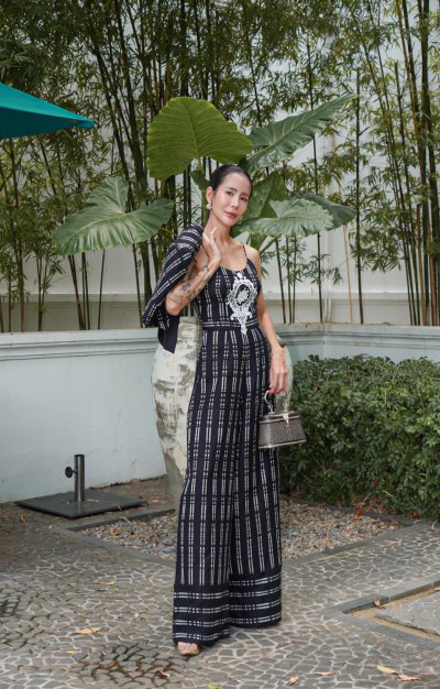 Sam Kasat Handwoven Jumpsuit & Cape