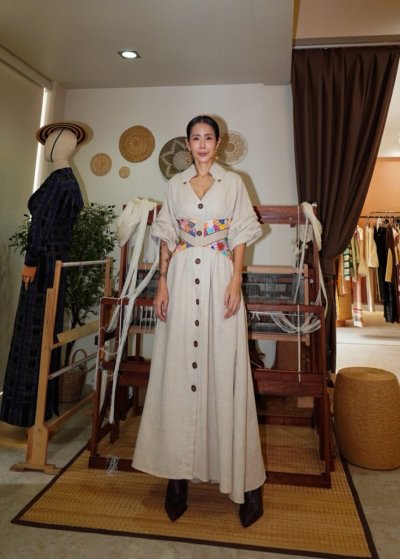 Hand-Embroidered Hemp Dress