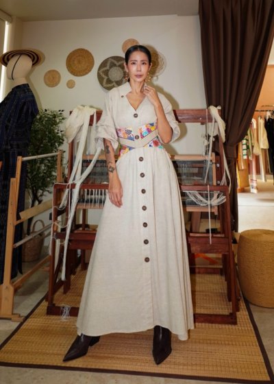 Hand-Embroidered Hemp Dress