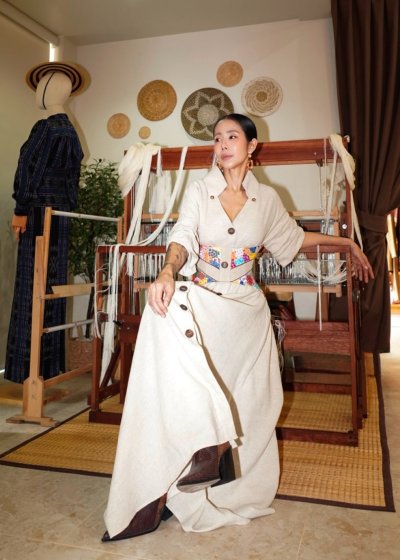 Hand-Embroidered Hemp Dress