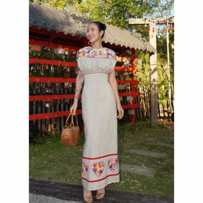 Hand-Embroidered Hemp Dress
