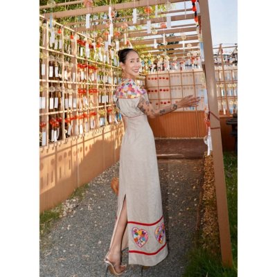 Hand-Embroidered Hemp Dress