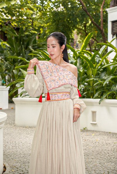 Soft Hemp Hilltribe Embroidery Dress