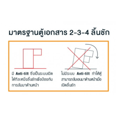 ตู้เอกสาร 4 ลิ้นชัก (มอก) Anti-tilt ไทโย FC-634