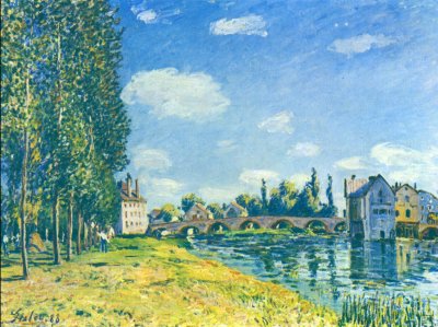 Bridge and Water Mill of Moret in Summer Poster