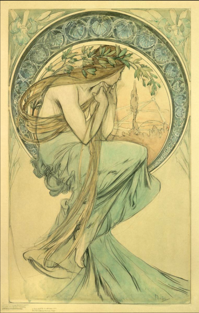 The Arts: study for 'Poetry' (1898)